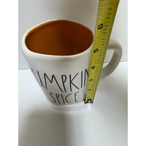 Rae Dunn Pumpkin Spice Coffee Mug Artisan White Orange Inside Fall 16 Oz - Picture 5 of 6